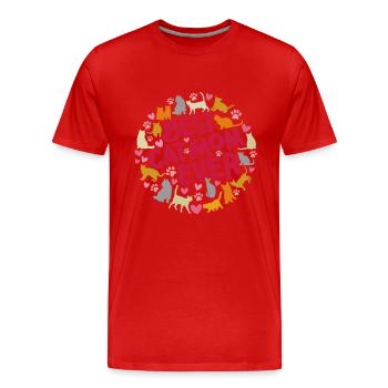 Meilleure chatte chatte clowneuse - T-shirt bio Premium Homme - rouge - Devant - Damien (186cm)