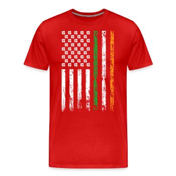 Amerikanische Flagge Patriotisch St. Patricks Day - Männer Premium Bio T-Shirt - Rot - Vorne - Damien (186cm)