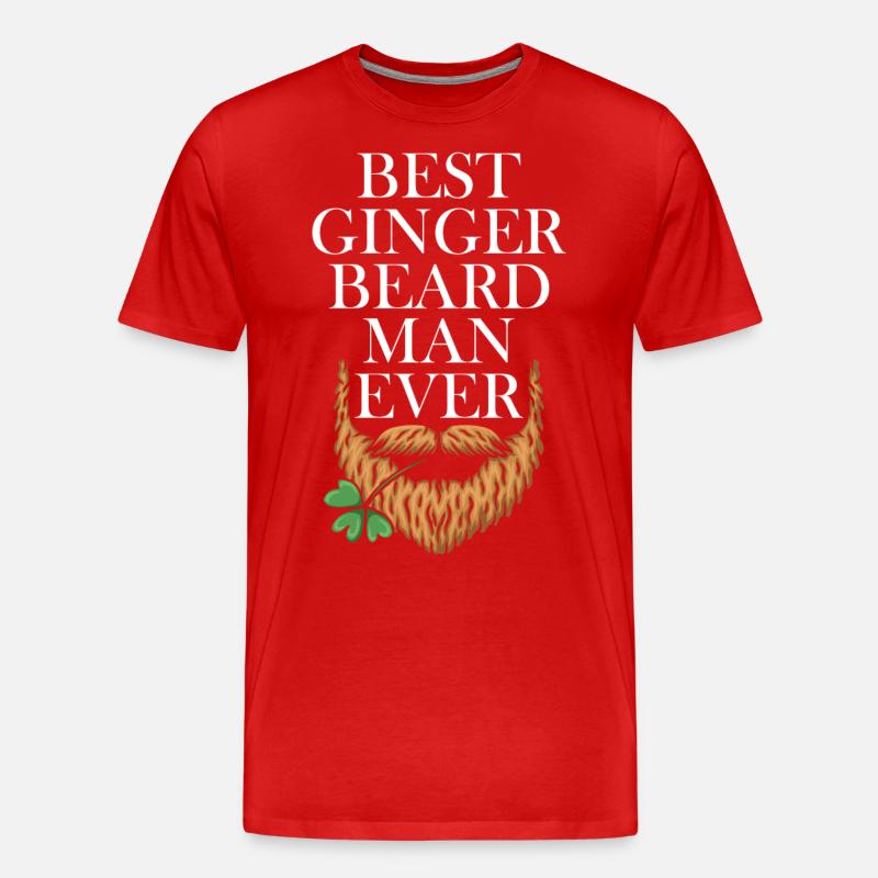 Bester Ingwer-bart-mann Aller Zeiten Kleeblatt - Männer Premium Bio T-Shirt - Rot
