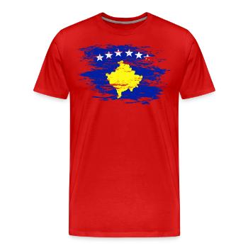 Kosovo flag used - Men's Premium Organic T-Shirt - red - Front - Damien (186cm)