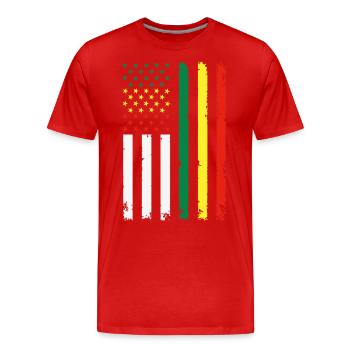 Drapeau de l’indépendance américaine Juneteenth - T-shirt bio Premium Homme - rouge - Devant - Damien (186cm)