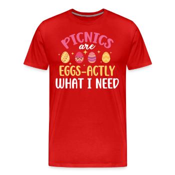 Picknicks Sind Eier - Genau Das, Was Ich Brauche - Männer Premium Bio T-Shirt - Rot - Vorne - Damien (186cm)