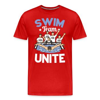 Équipe de natation Unite Pool Swimmers Sport Swimming - T-shirt bio Premium Homme - rouge - Devant - Damien (186cm)