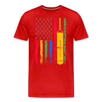 American sports flag - Men's Premium Organic T-Shirt - red - Front - Damien (186cm)