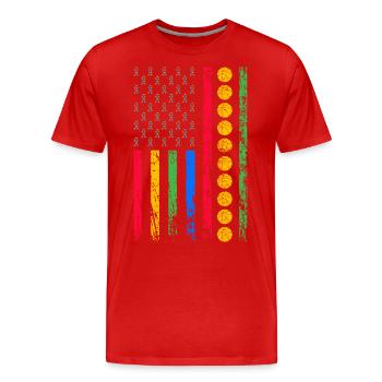 American Sports Flag - Men's Premium Organic T-Shirt - red - Front - Damien (186cm)