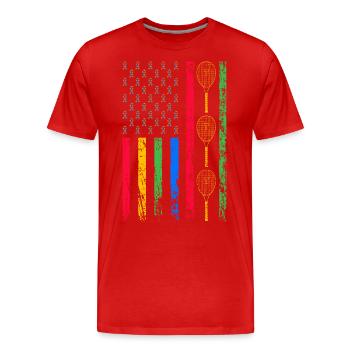 American Sports Flag - Men's Premium Organic T-Shirt - red - Front - Damien (186cm)