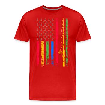 American sports flag - Men's Premium Organic T-Shirt - red - Front - Damien (186cm)