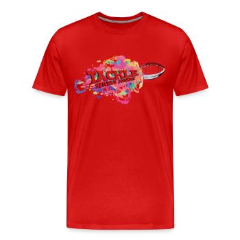 S’attaquer au stress Away Sports Sensibilisation au stress - T-shirt bio Premium Homme - rouge - Devant - Damien (186cm)