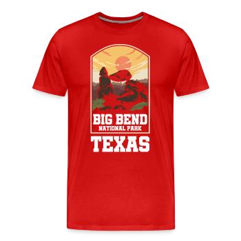 Big Bend National Park Texas American - Men's Premium Organic T-Shirt - red - Front - Damien (186cm)