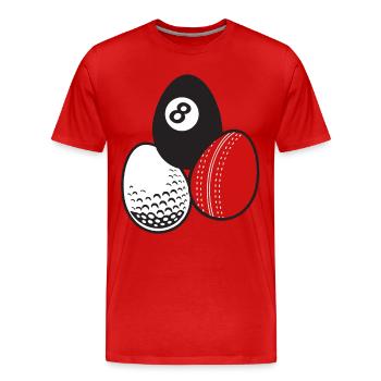 Cue Sport Billard Cricket Golf Easter Eggs Balls - T-shirt bio Premium Homme - rouge - Devant - Damien (186cm)