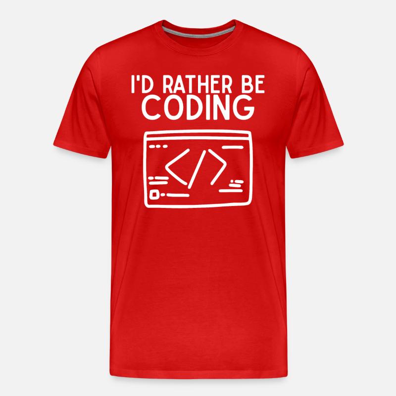 Id Rather Be Coding - Men's Premium Organic T-Shirt - red
