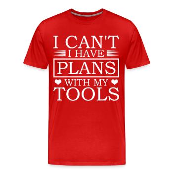 Ich Kann Nicht Ich Habe Pläne Mit Meinen - Männer Premium Bio T-Shirt - Rot - Vorne - Damien (186cm)