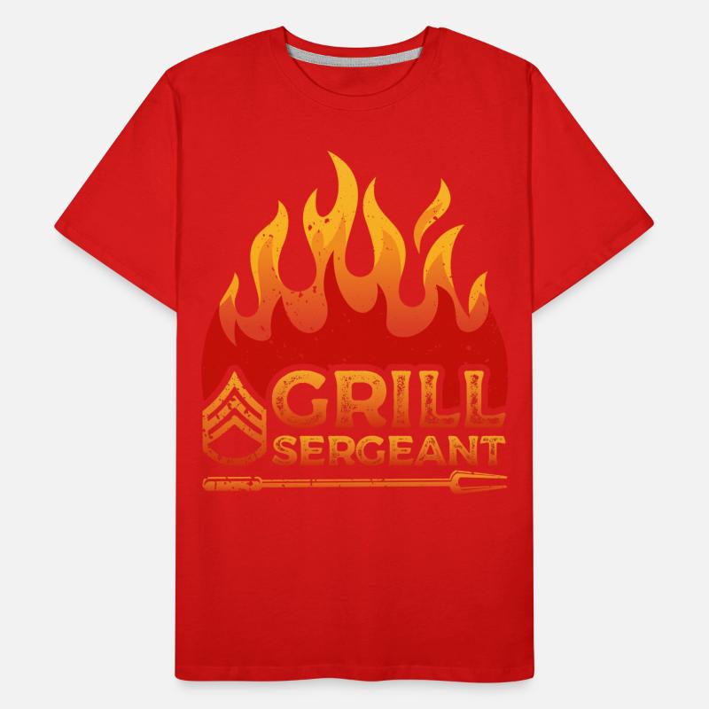 Grill Sergeant Flame Decor Proud Dad Griller Männer Premium Bio T-Shirt