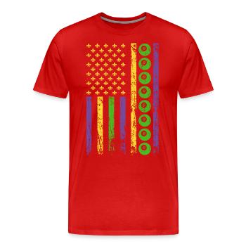American Cue Sport Flag Billard - T-shirt bio Premium Homme - rouge - Devant - Damien (186cm)