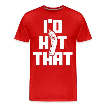 Je frapperais le sac de frappe - T-shirt bio Premium Homme - rouge - Devant - Damien (186cm)