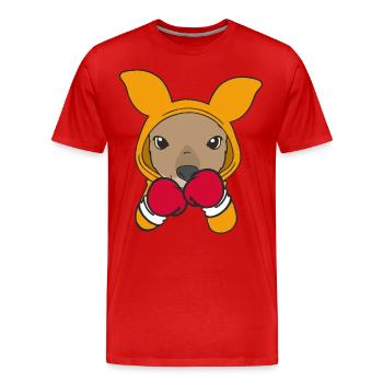 Kangaroo Boxer Martial Athlete Sparring Sport Boxing - Men's Premium Organic T-Shirt - red - Front - Damien (186cm)
