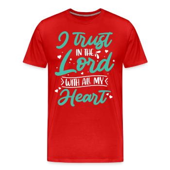 I trust in the Lord's Christian faith - Men's Premium Organic T-Shirt - red - Front - Damien (186cm)