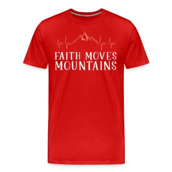 La foi déplace des montagnes de croyants chrétiens - T-shirt bio Premium Homme - rouge - Devant - Damien (186cm)