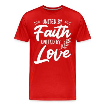 United in faith, united in love - Men's Premium Organic T-Shirt - red - Front - Damien (186cm)