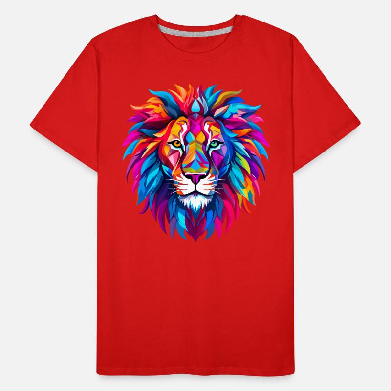 Lion polygonal T-shirt bio Premium Homme