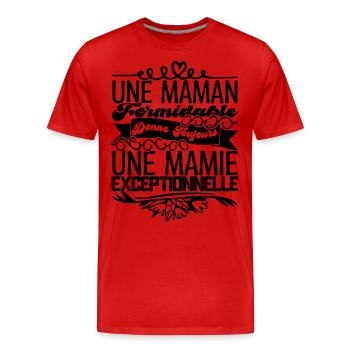 Grandma Gift- An Exceptional Granny. - Men's Premium Organic T-Shirt - red - Front - Damien (186cm)