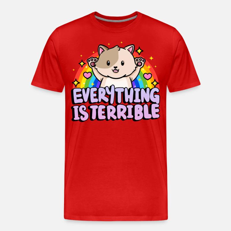 Alles Ist Schrecklich Sarkasmus Regenbogen - Männer Premium Bio T-Shirt - Rot