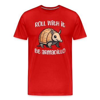 Roulez avec ce soit tatou - T-shirt bio Premium Homme - rouge - Devant - Damien (186cm)