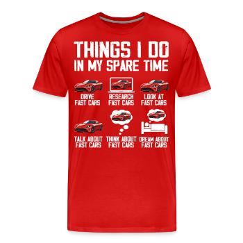 Things I Do In My Spare Time Car Lover - T-shirt bio Premium Homme - rouge - Devant - Damien (186cm)