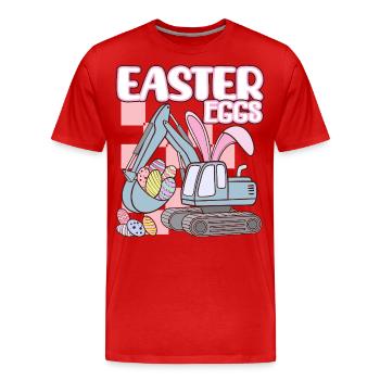 Oeufs de Pâques - T-shirt bio Premium Homme - rouge - Devant - Damien (186cm)
