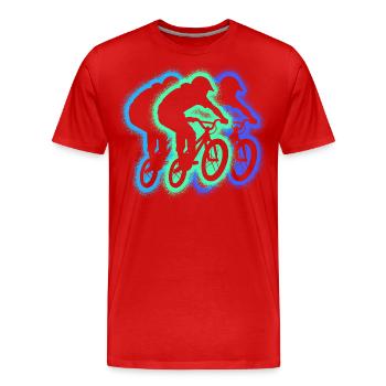 BMX Bike Stunt Silhouetten Herren Fahrrad BMX - Männer Premium Bio T-Shirt - Rot - Vorne - Damien (186cm)