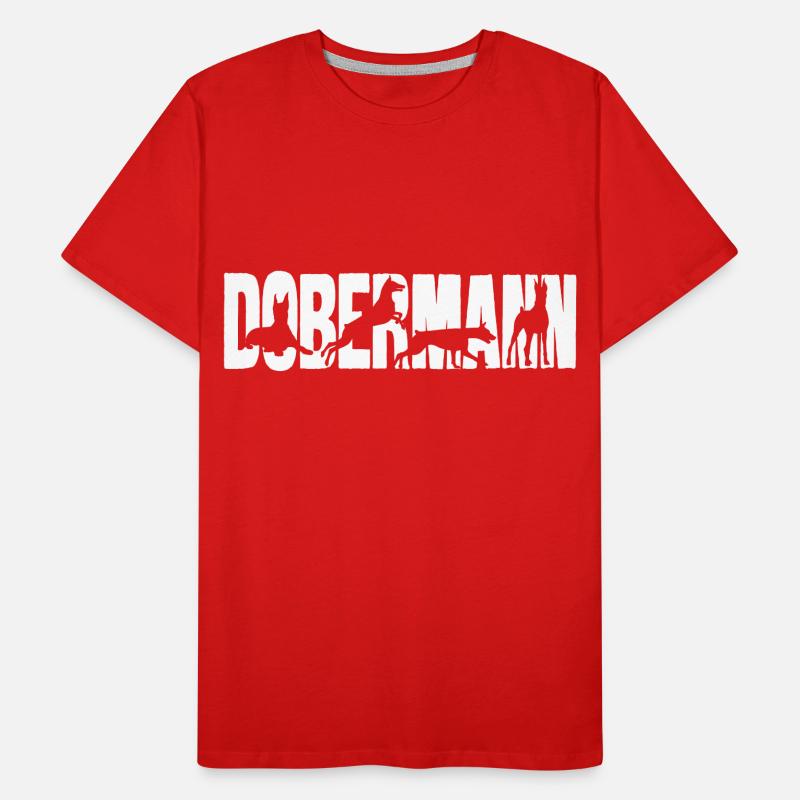 Dobermann Silhouette lettering Men's Premium Organic T-Shirt