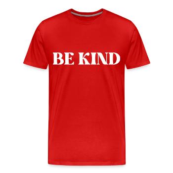 BE KIND - Men's Premium Organic T-Shirt - red - Front - Damien (186cm)