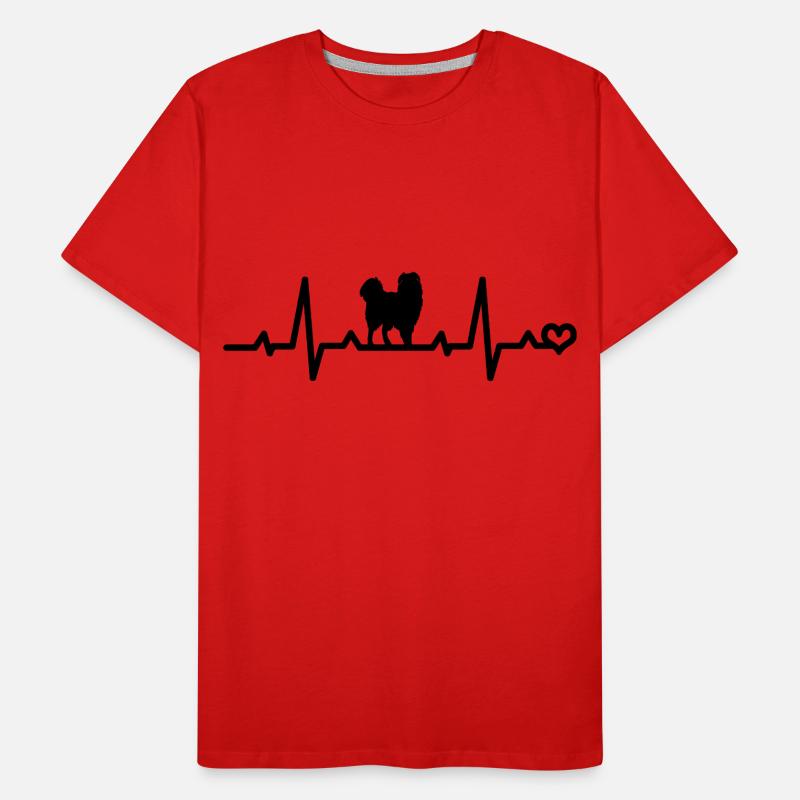 Australian Shepherd Aussie Liebe Herzfrequenz EKG Männer Premium Bio T-Shirt