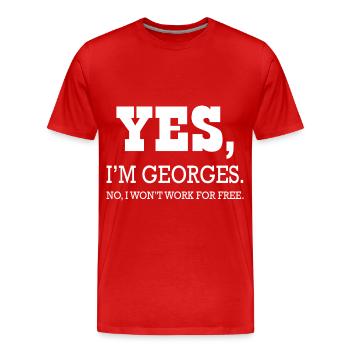 Georges Yes I'm Georges for man t-shirt - Men's Premium Organic T-Shirt - red - Front - Damien (186cm)