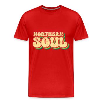 Northern Soul Retro - Men's Premium Organic T-Shirt - red - Front - Damien (186cm)
