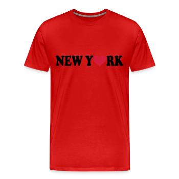 New York - Men's Premium Organic T-Shirt - red - Front - Damien (186cm)
