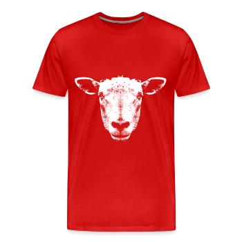 Sheep / Lamb / Head - Men's Premium Organic T-Shirt - red - Front - Damien (186cm)