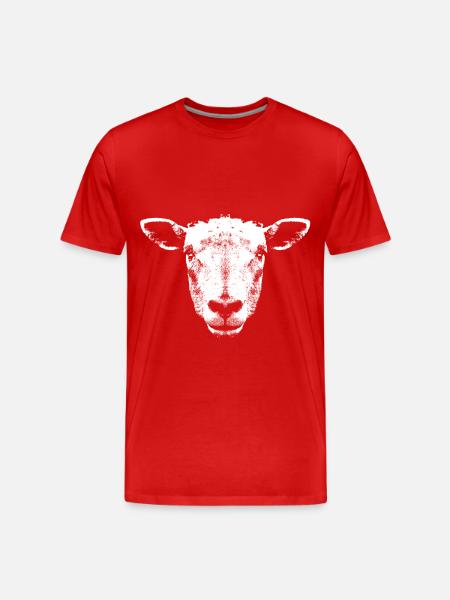 Sheep / Lamb / Head - Men's Premium Organic T-Shirt - red