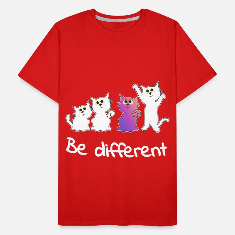 be different Lady Cat Animals Kitten Somme Trend Men's Premium Organic T-Shirt