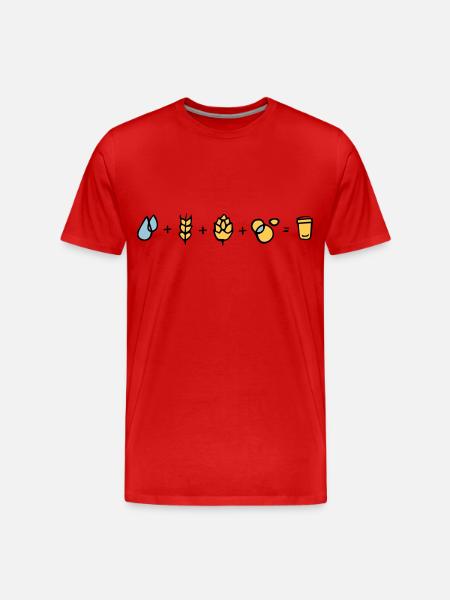 Bier Formel - Männer Premium Bio T-Shirt - Rot