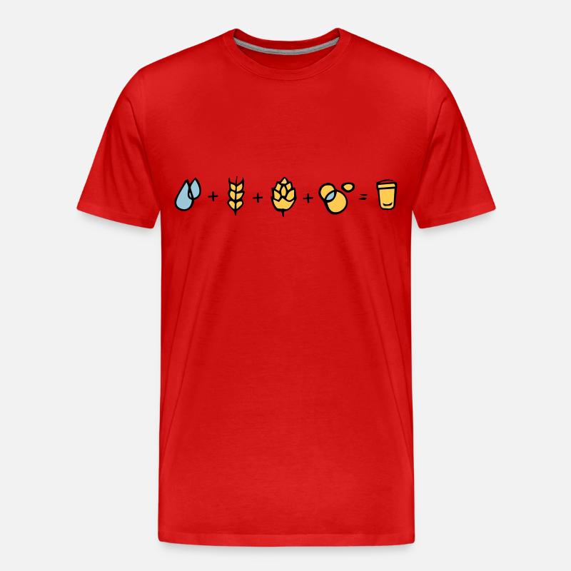 Bier Formel - Männer Premium Bio T-Shirt - Rot