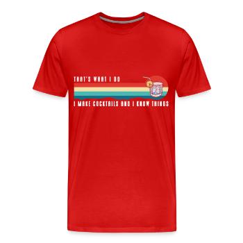 Cocktail Getränk Mischgetränk - Männer Premium Bio T-Shirt - Rot - Vorne - Damien (186cm)