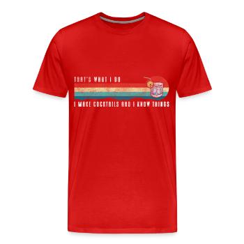 Cocktails, boissons, mélange, célébrations - T-shirt bio Premium Homme - rouge - Devant - Damien (186cm)