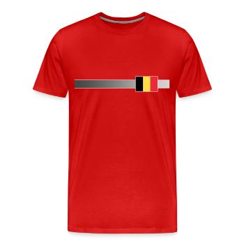 Bannière et drapeau de la Belgique - T-shirt bio Premium Homme - rouge - Devant - Damien (186cm)