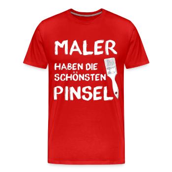 Maler haben die schönsten Pinsel - Männer Premium Bio T-Shirt - Rot - Vorne - Damien (186cm)