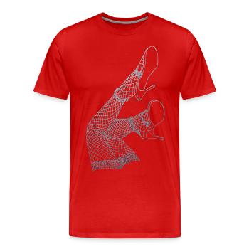 Halterlose Strümpfe 01 - Stockings 01 - Männer Premium Bio T-Shirt - Rot - Vorne - Damien (186cm)