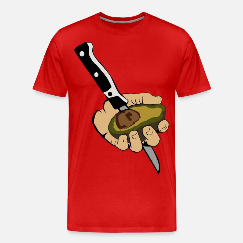 Avocado Hand 1 - Männer Premium Bio T-Shirt - Rot
