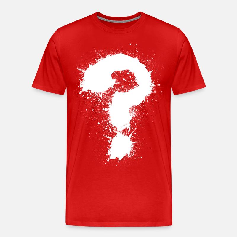 Fragezeichen - Männer Premium Bio T-Shirt - Rot
