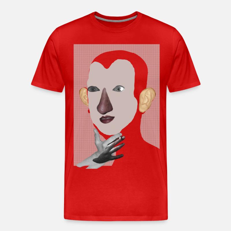 Fld.) Denke Thinkah - Männer Premium Bio T-Shirt - Rot