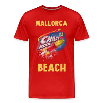 Mallorca Beach - Männer Premium Bio T-Shirt - Rot - Vorne - Damien (186cm)